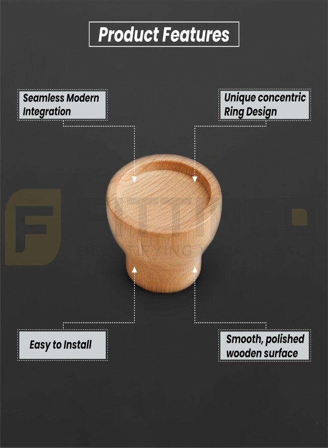 Fittingo Steam Beech Wood Drawer Knob for Cabinet/Cabinet Handle/Door Knobs/Knob for Drawer/Handle for Drawer (2 Inch) Pack of 10 - Image 4